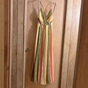Long multi color dress.